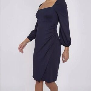 Boden Square Neck Navy Jersey Dress EUC 10p